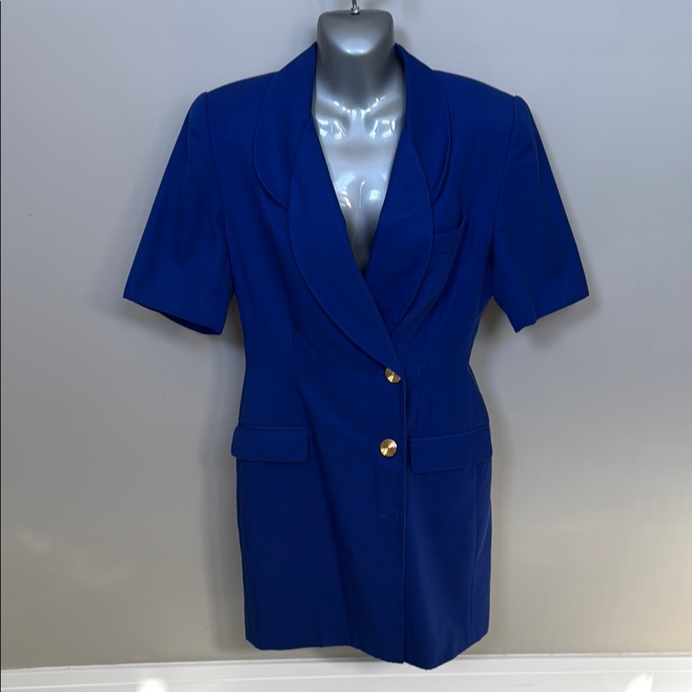 Elegant Blue Blazer Dress